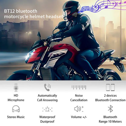 Casque Bluetooth pour Casque de Moto BT12